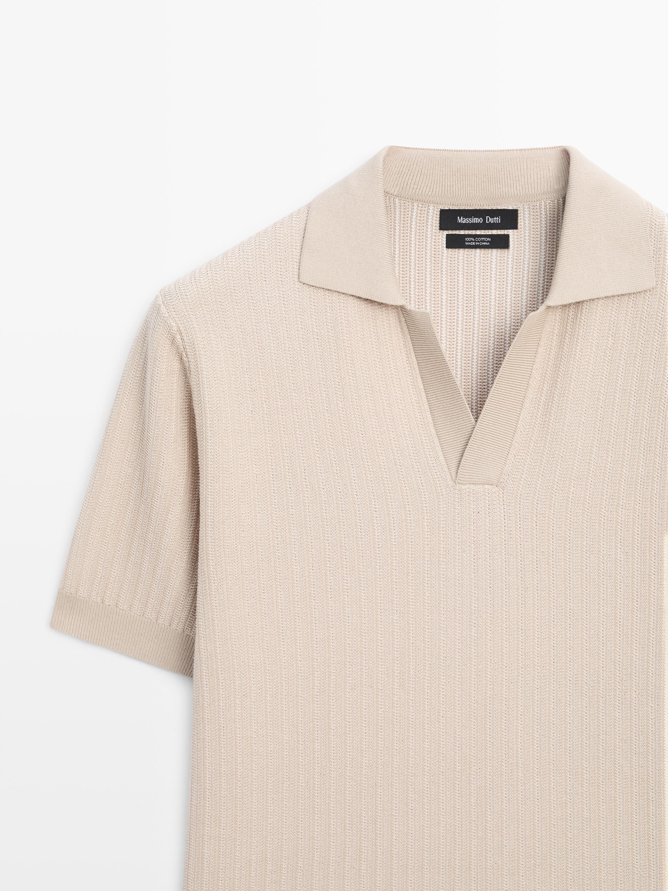 Pull polo en maille jacquard